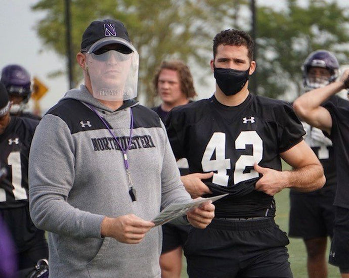 Northwestern football is being extra cautious with COVID-19 protocols: non-contact practices, face shields and a plastic strip over players’ helmets